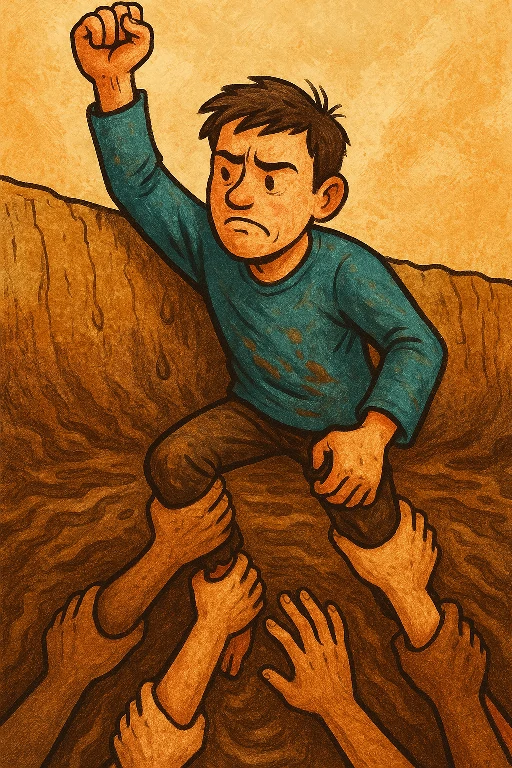 Hombre en barro